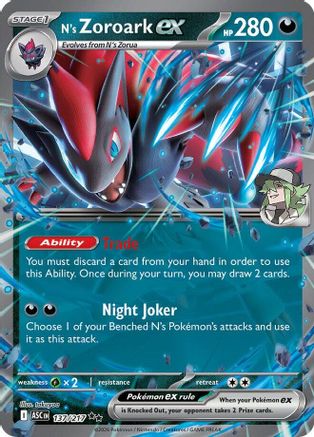 N's Zoroark ex 137/217  - Holofoil ME Ascended Heroes - Double Rare-1
