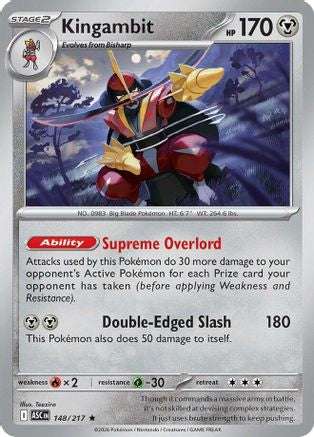 Kingambit 148  - Reverse Holofoil ME Ascended Heroes - Rare-1