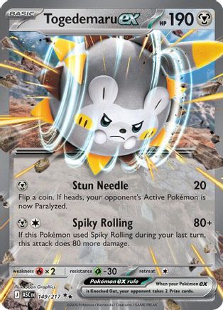 Togedemaru ex 149  - Holofoil ME Ascended Heroes - Double Rare-1