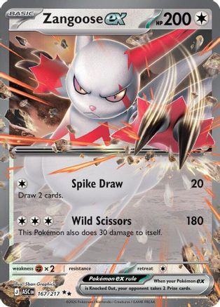 Zangoose ex 167  - Holofoil ME Ascended Heroes - Double Rare-1