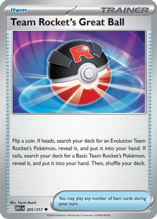 Team Rocket's Great Ball 205  - Reverse Holofoil ME Ascended Heroes - Uncommon-1