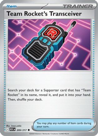 Team Rocket's Transceiver 209/217  - Reverse Holofoil ME Ascended Heroes - Uncommon-1