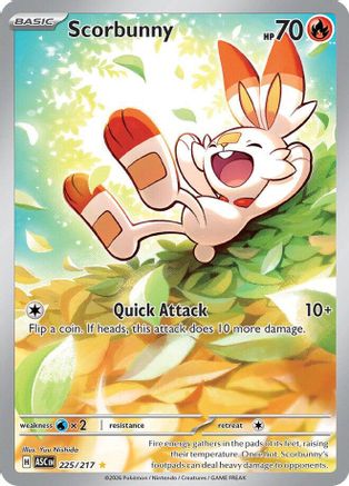 Scorbunny 225/217  - Holofoil ME Ascended Heroes - Illustration Rare-1
