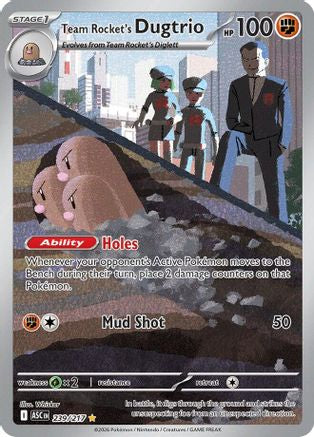 Team Rocket's Dugtrio 239/217  - Holofoil ME Ascended Heroes - Illustration Rare-1