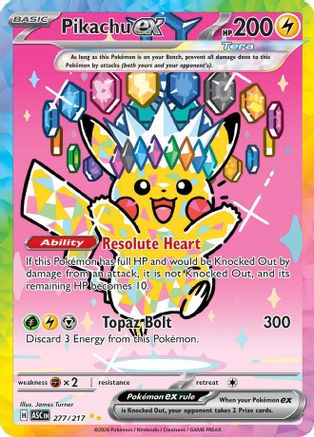 Pikachu ex 277/217  - Holofoil ME Ascended Heroes - Special Illustration Rare-1