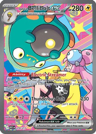 Iono's Bellibolt ex 279/217  - Holofoil ME Ascended Heroes - Special Illustration Rare-1