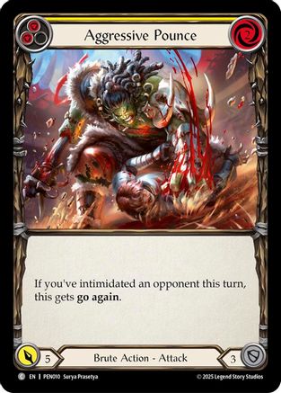 Aggressive Pounce (Yellow) (PEN010) - Compendium of Rathe Rainbow Foil-1