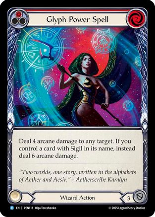 Glyph Power Spell (Red) (PEN113) - Compendium of Rathe Rainbow Foil-1