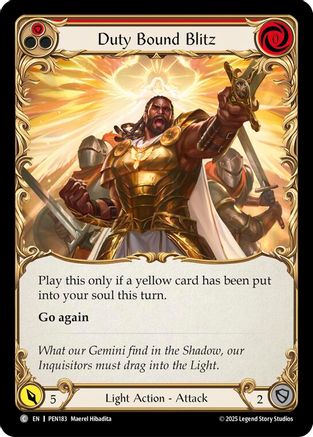 Duty Bound Blitz (Red) (PEN183) - Compendium of Rathe Rainbow Foil-1