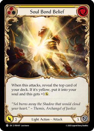 Soul Bond Belief (Yellow) (PEN187) - Compendium of Rathe Rainbow Foil