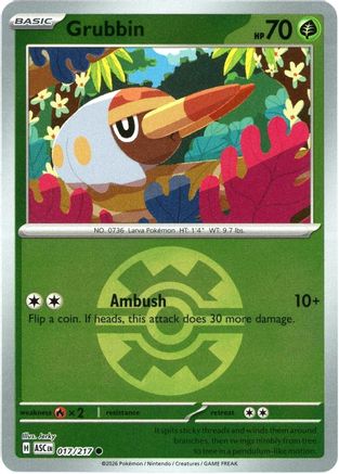 Grubbin (Quick Ball) 017  - Reverse Holofoil ME Ascended Heroes - Common-1