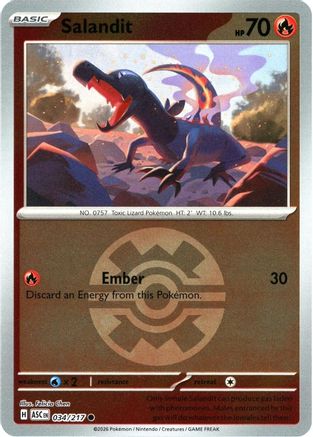 Salandit (Quick Ball) 034  - Reverse Holofoil ME Ascended Heroes - Common-1