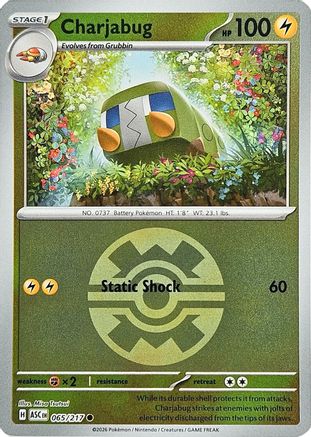 Charjabug (Quick Ball) 065  - Reverse Holofoil ME Ascended Heroes - Common