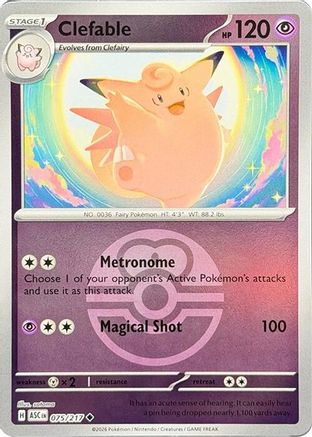 Clefable (Love Ball) 075  - Reverse Holofoil ME Ascended Heroes - Uncommon-1