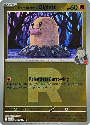 Team Rocket's Diglett (Team Rocket) 100  - Reverse Holofoil ME Ascended Heroes - Common-1