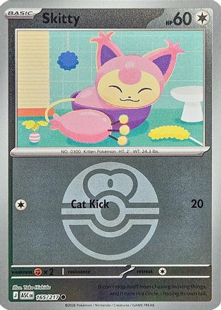 Skitty (Love Ball) 165  - Reverse Holofoil ME Ascended Heroes - Common-1