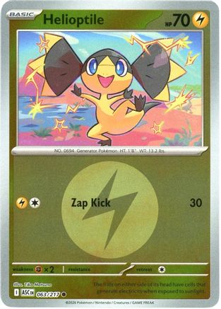 Helioptile (Energy Symbol Pattern) 063  - Reverse Holofoil ME Ascended Heroes - Common-1