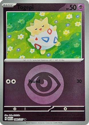 Togepi (Energy Symbol Pattern) 080  - Reverse Holofoil ME Ascended Heroes - Common-1