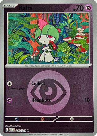Ralts (Energy Symbol Pattern) 087  - Reverse Holofoil ME Ascended Heroes - Common-1