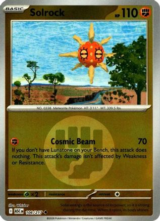 Solrock (Energy Symbol Pattern) 106  - Reverse Holofoil ME Ascended Heroes - Uncommon-1