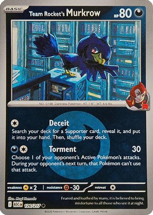 Team Rocket's Murkrow (Energy Symbol Pattern) 126  - Reverse Holofoil ME Ascended Heroes - Common-1