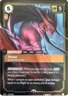 Yone - Blademaster (116/221) - Riftbound Organized Play Promotional Cards-1