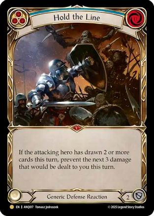 Hold The Line (Blue) (Gold) [ANQ017] (Compendium of Rathe - Antiquity Pack)  Rainbow Foil-1