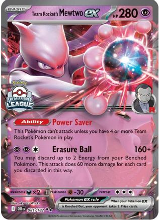 Team Rocket's Mewtwo ex 081  - Holofoil League & Championship Cards - Double Rare-1