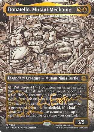 Donatello, Mutant Mechanic (Borderless) (Gold-Stamped Signature) (TMT-302) - Teenage Mutant Ninja Turtles Foil-1