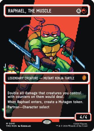 Raphael, the Muscle (0091) (Borderless) (Surge Foil) [Teenage Mutant Ninja Turtles Commander]-1