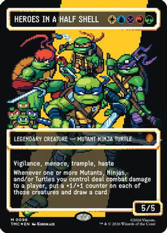 Heroes in a Half Shell (0096) (Borderless) (Surge Foil) (TMC-096) - Commander: Teenage Mutant Ninja Turtles Foil-1