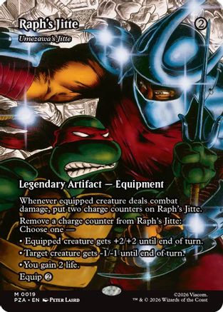 Raph's Jitte - Umezawa's Jitte (Borderless) (PZA-019) - Teenage Mutant Ninja Turtles Eternal-Legal Foil-1