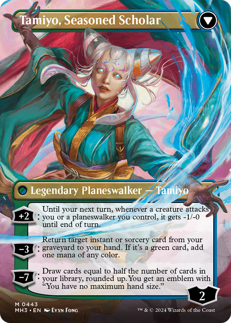 Tamiyo, Inquisitive Student // Tamiyo, Seasoned Scholar (Borderless) [Modern Horizons 3]-2