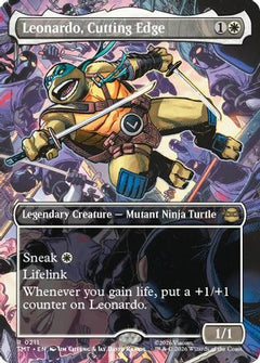 Leonardo, Cutting Edge (Borderless) (TMT-211) - Teenage Mutant Ninja Turtles Foil-1