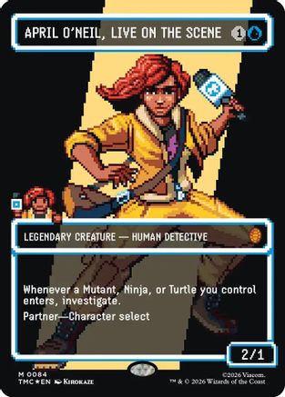 April O'Neil, Live on the Scene (Borderless) (Surge Foil) (TMC-084) - Commander: Teenage Mutant Ninja Turtles Foil-1