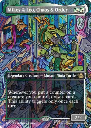 Mikey & Leo, Chaos & Order (Borderless) (TMT-200) - Teenage Mutant Ninja Turtles Foil-1