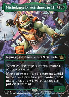 Michelangelo, Weirdness to 11 (Borderless) (TMT-214) - Teenage Mutant Ninja Turtles Foil-1