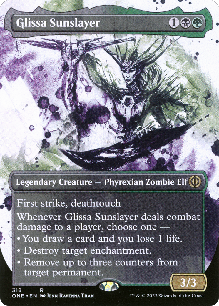 Glissa Sunslayer (Borderless Ichor) [Phyrexia: All Will Be One]-1
