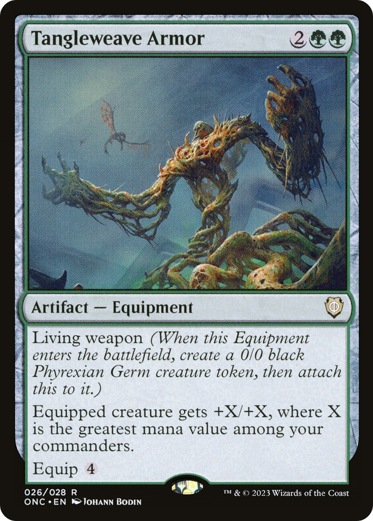 Tangleweave Armor [Phyrexia: All Will Be One Commander]-1