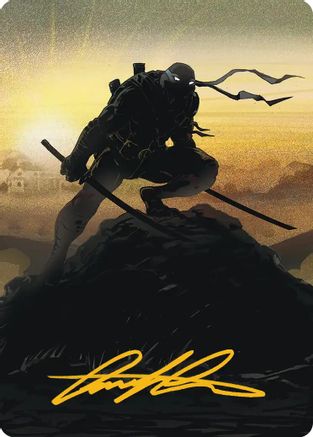 Leonardo, Sewer Samurai Art Card (20/54) (Gold-Stamped Signature) [Teenage Mutant Ninja Turtles Art Series]-1