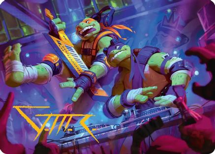 Mikey & Don, Party Planners Art Card (Gold-Stamped Signature) (ASTMT-015) - Art Series: Teenage Mutant Ninja Turtles-1