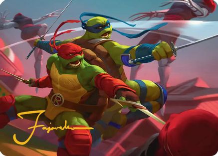 Raph & Leo, Sibling Rivals Art Card (Gold-Stamped Signature) [Teenage Mutant Ninja Turtles Art Series]-1