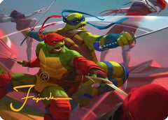 Raph & Leo, Sibling Rivals Art Card (Gold-Stamped Signature) [Teenage Mutant Ninja Turtles Art Series]-1