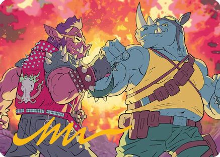 Bebop & Rocksteady Art Card (Gold-Stamped Signature) [Teenage Mutant Ninja Turtles Art Series]-1