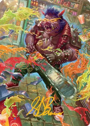 Bebop, Porcine Punk Art Card (Gold-Stamped Signature) [Teenage Mutant Ninja Turtles Art Series]-1