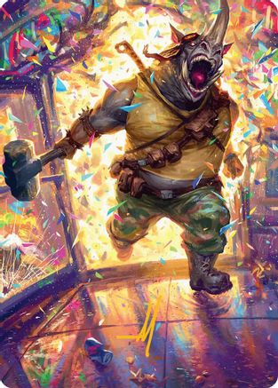 Rocksteady, Rowdy Rhino Art Card (Gold-Stamped Signature) [Teenage Mutant Ninja Turtles Art Series]-1
