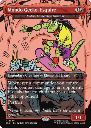 Mondo Gecko, Esquire - Kediss, Emberclaw Familiar (SLD-2364) - Secret Lair Drop Series Foil-1