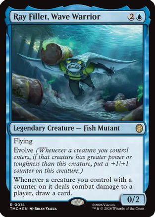 Ray Fillet, Wave Warrior (Surge Foil) (TMC-014) - Commander: Teenage Mutant Ninja Turtles Foil-1