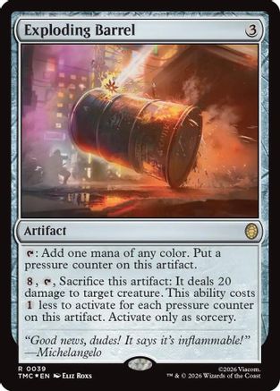 Exploding Barrel (Surge Foil) (TMC-039) - Commander: Teenage Mutant Ninja Turtles Foil-1