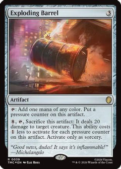 Exploding Barrel (Surge Foil) (TMC-039) - Commander: Teenage Mutant Ninja Turtles Foil-1